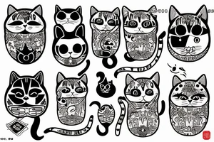 money cat tattoo idea
