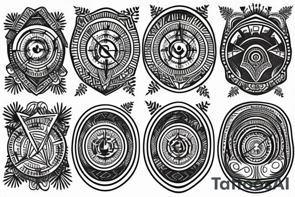 Small tattoo, mountain and trees with a compass in tge background tattoo idea