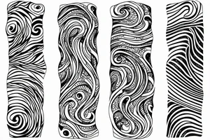 Thin tree with waves tattoo idea