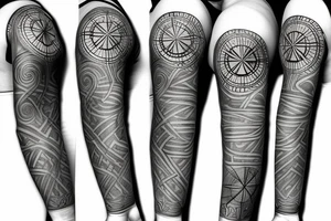 Compass thin lines tattoo idea