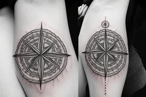 A young fir with s compass tattoo idea