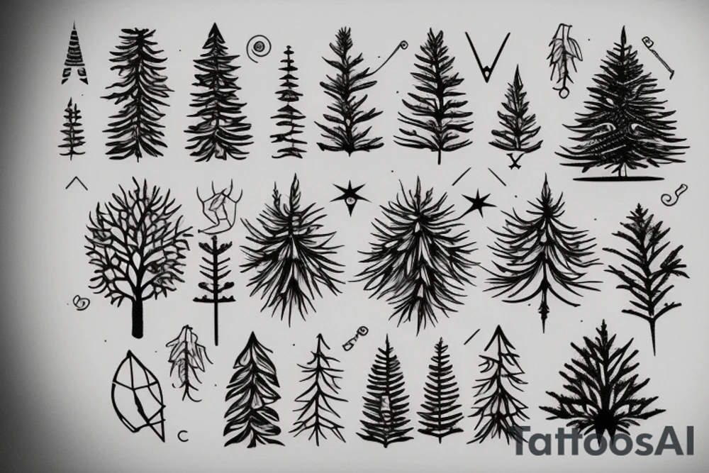 A thin fir with a small compass tattoo idea