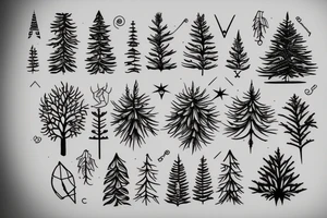 A thin fir with a small compass tattoo idea