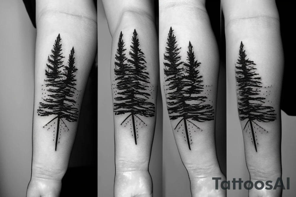 A thin fir with a small compass tattoo idea