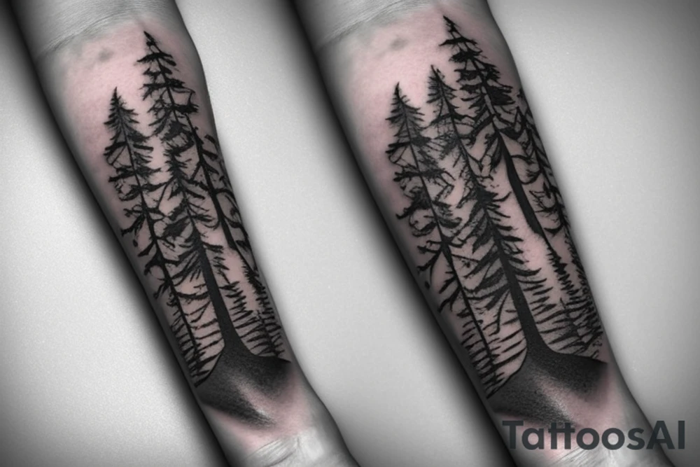 A thin fir with a small compass tattoo idea