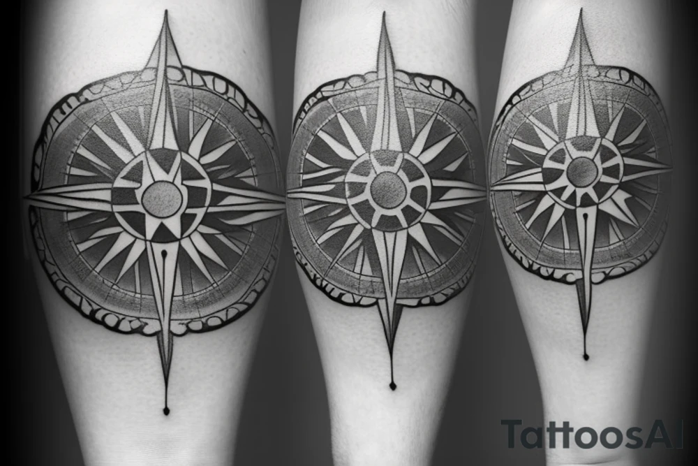 A thin compass tattoo idea