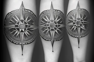 A thin compass tattoo idea