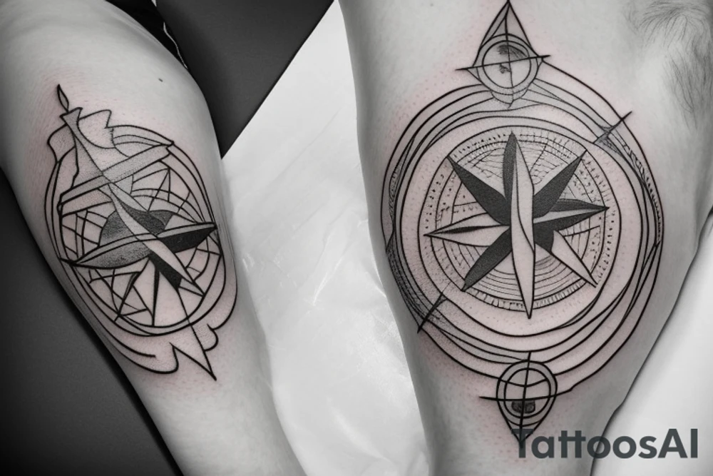 A thin compass tattoo idea