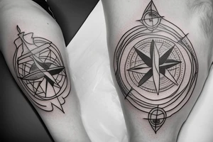 A thin compass tattoo idea