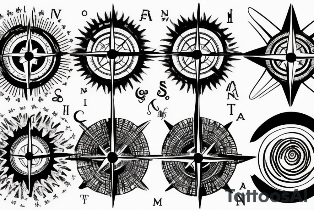 A thin compass tattoo idea