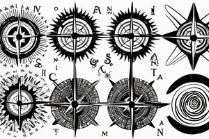 A thin compass tattoo idea