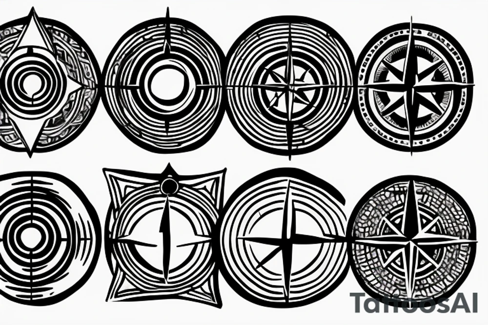 A thin compass tattoo idea