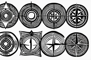 A thin compass tattoo idea