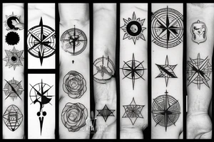A thin compass tattoo idea