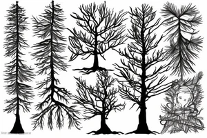 A fir tree with roots tattoo idea