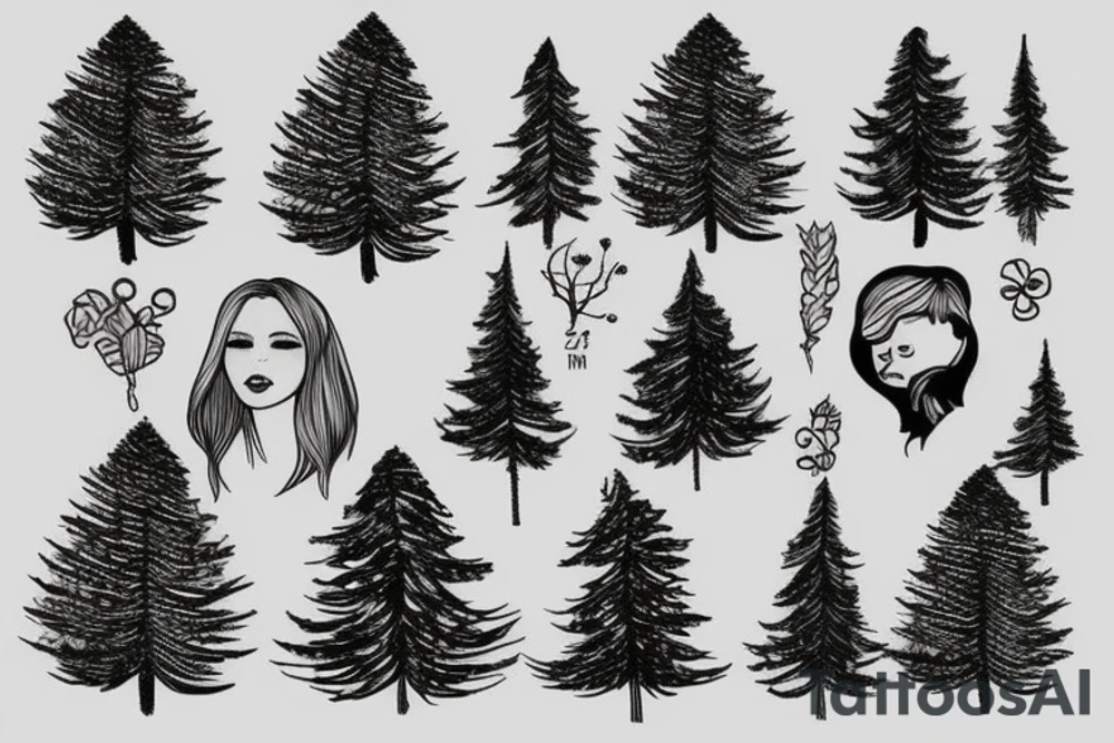 Fir tree tattoo idea