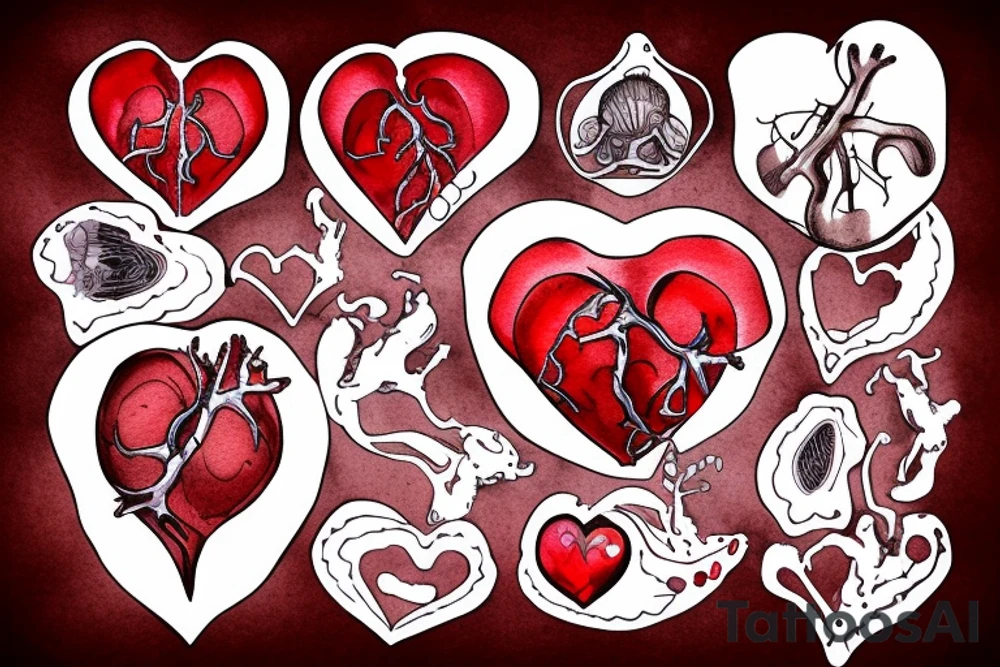 Anatomical red heart with the name Arch in it. tattoo idea