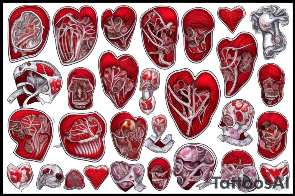 Anatomical red heart with the name Arch in it. tattoo idea