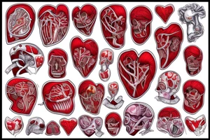 Anatomical red heart with the name Arch in it. tattoo idea