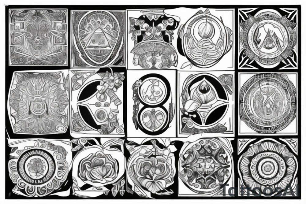 Greek sculpture with geometric and ornamental elements tattoo idea