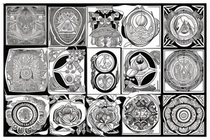 Greek sculpture with geometric and ornamental elements tattoo idea