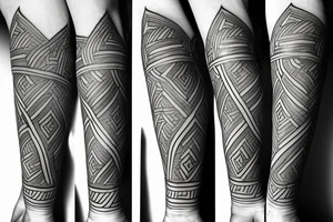 Greek sculpture with geometric 
 elements tattoo idea