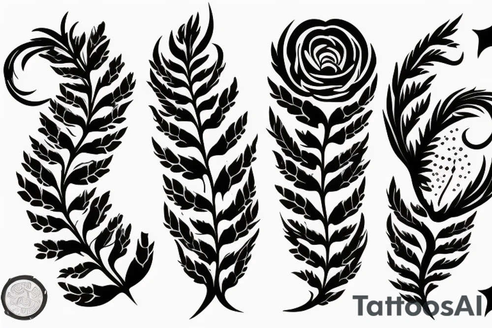 Silver fern, rose, love you tattoo idea