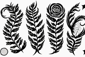 Silver fern, rose, love you tattoo idea