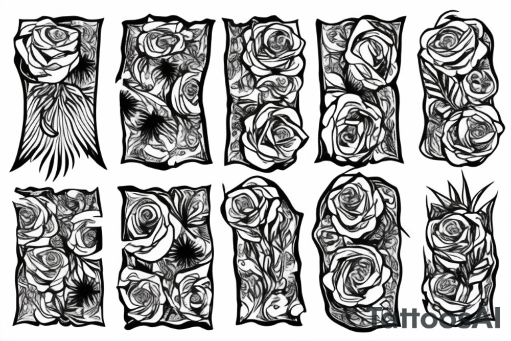 Silver fern wrapped around a rose tattoo idea