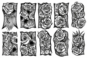 Silver fern wrapped around a rose tattoo idea