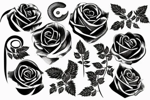 Silver fern wrapped around a rose tattoo idea