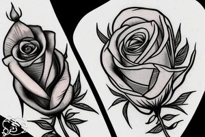 Rose wrapped around a silver fern tattoo idea