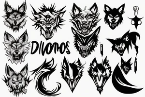 demons vs wolf tattoo idea