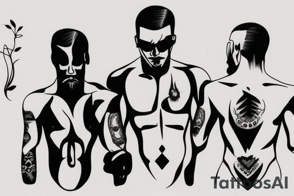 Three brothers standing together tattoo idea