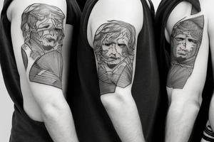Three brothers standing together just using the outlining tattoo idea