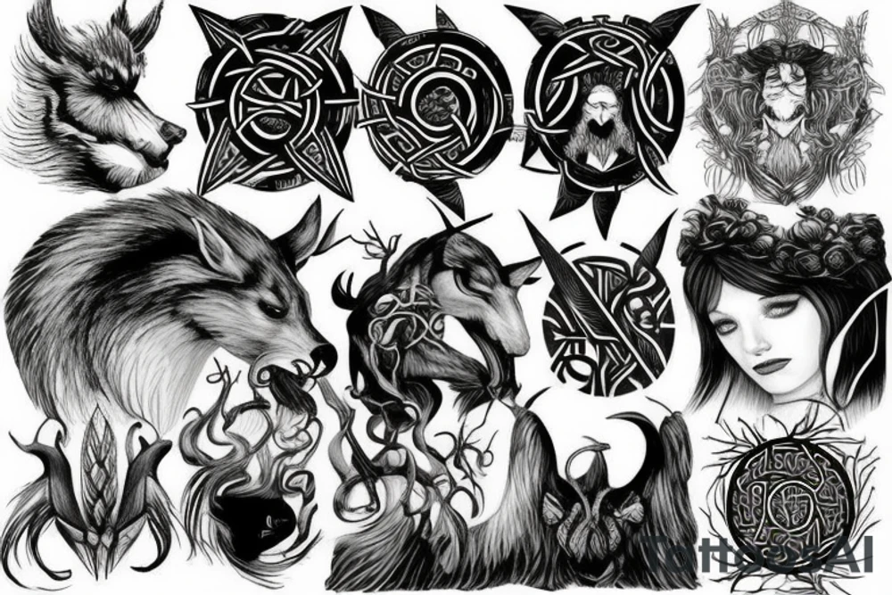 Norse mythology nature tattoo idea