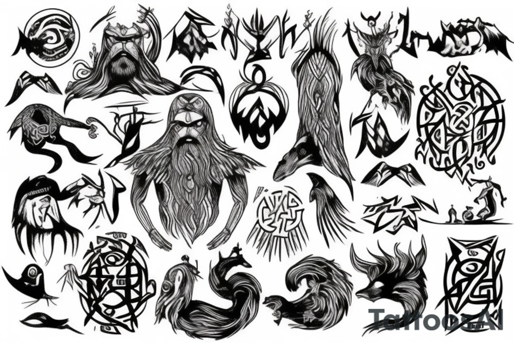Norse mythology nature tattoo idea