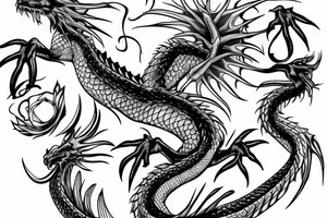 Dragon wrapped around a woman tattoo idea