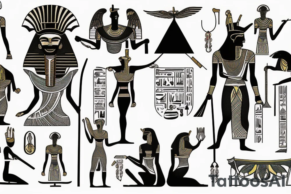 Ancient egypt trial of the dead tattoo idea