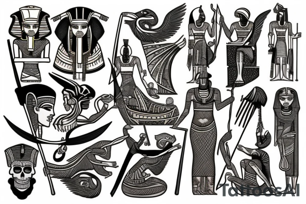 Ancient egypt trial of the dead tattoo idea