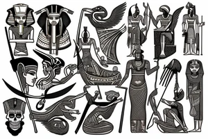 Ancient egypt trial of the dead tattoo idea