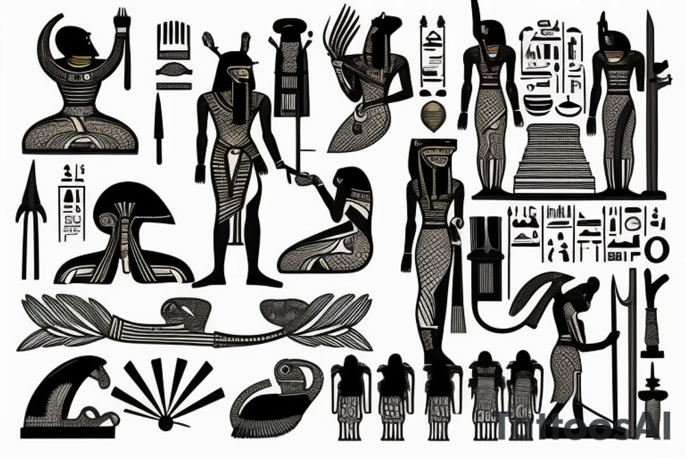 Ancient egypt trial of the dead tattoo idea