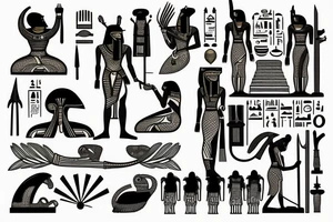 Ancient egypt trial of the dead tattoo idea
