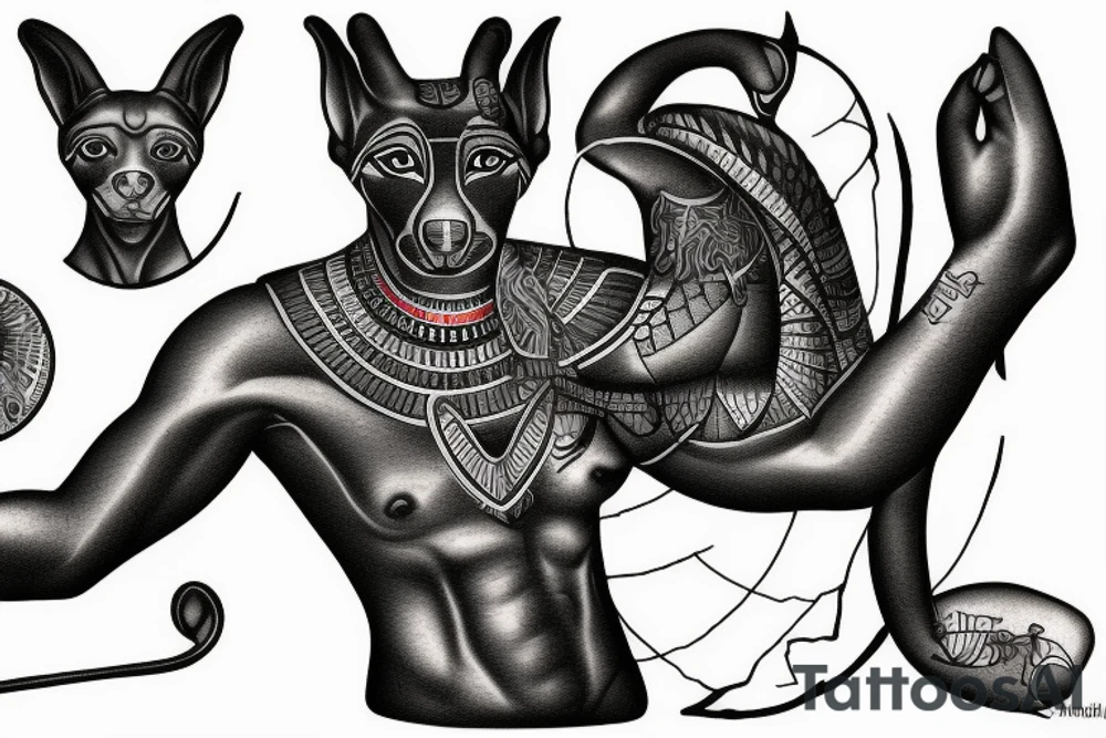 egypt weighing of the heart with Anubis tattoo idea