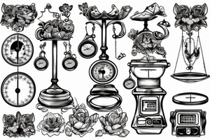 weighing scales unballanced. tattoo idea