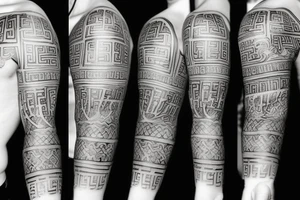 Greek themed sleeve tattoo tattoo idea