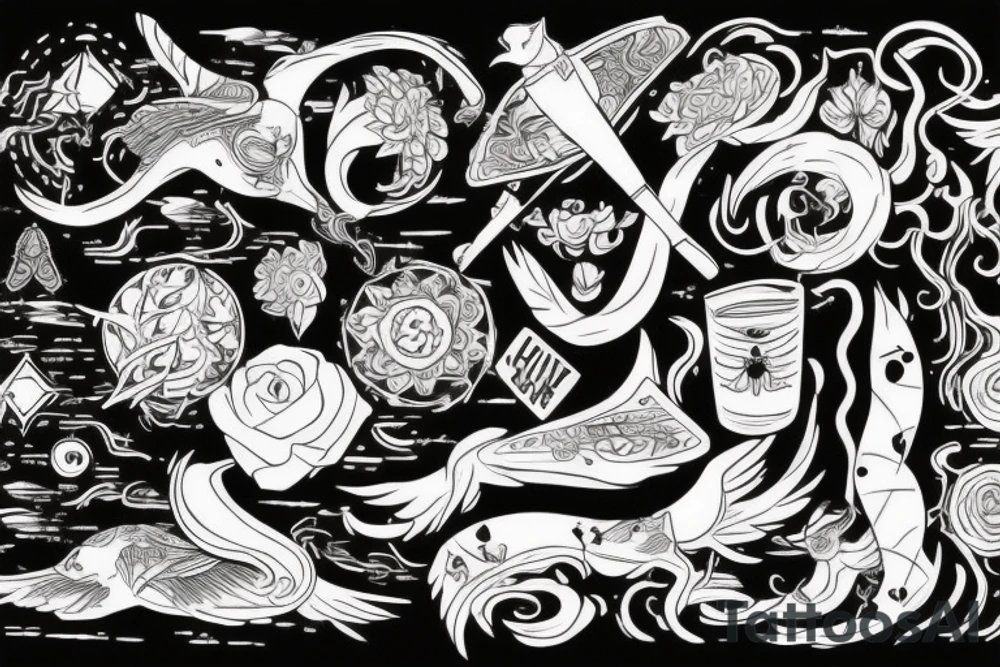 хризантема со щупальцами осьминога tattoo idea