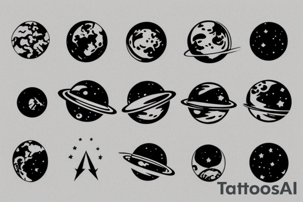 Space Themed tattoo idea