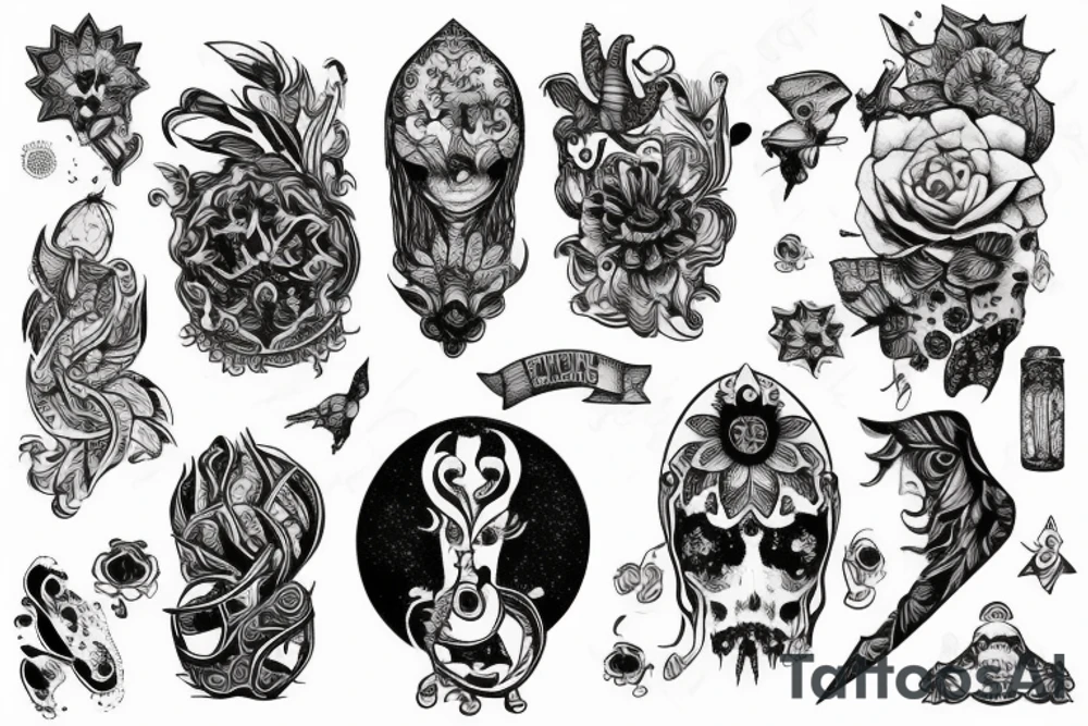 хризантема со щупальцами tattoo idea