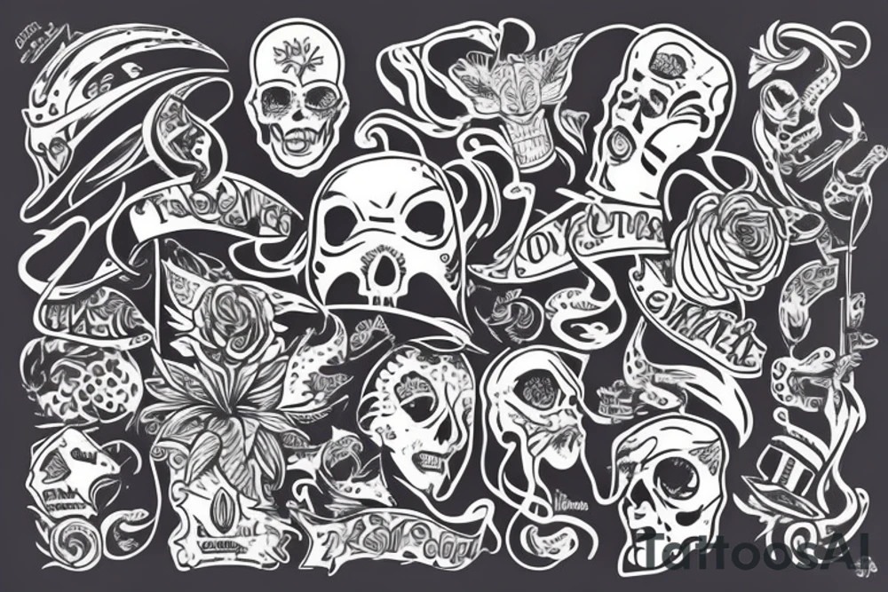Черный кот в смешной шляпе и свиторе tattoo idea